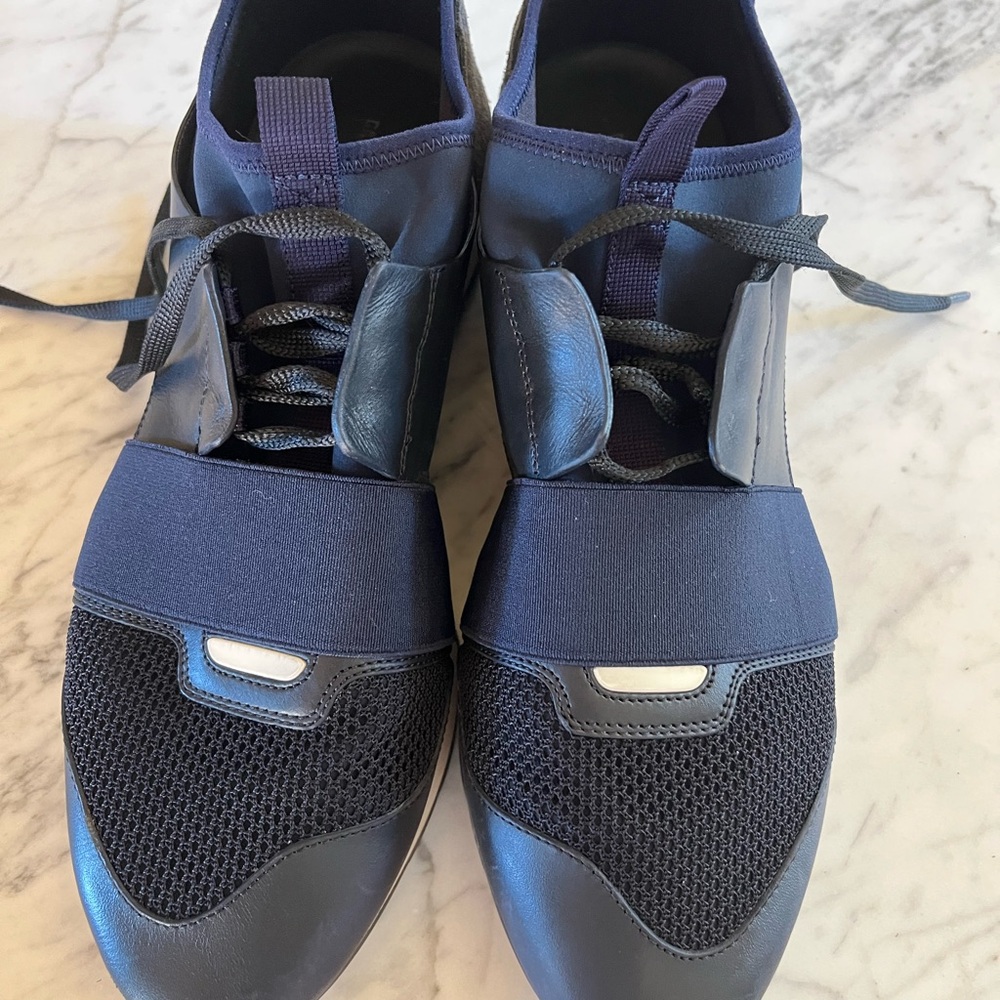Balenciaga Blue Sneakers Modern Mesh Design